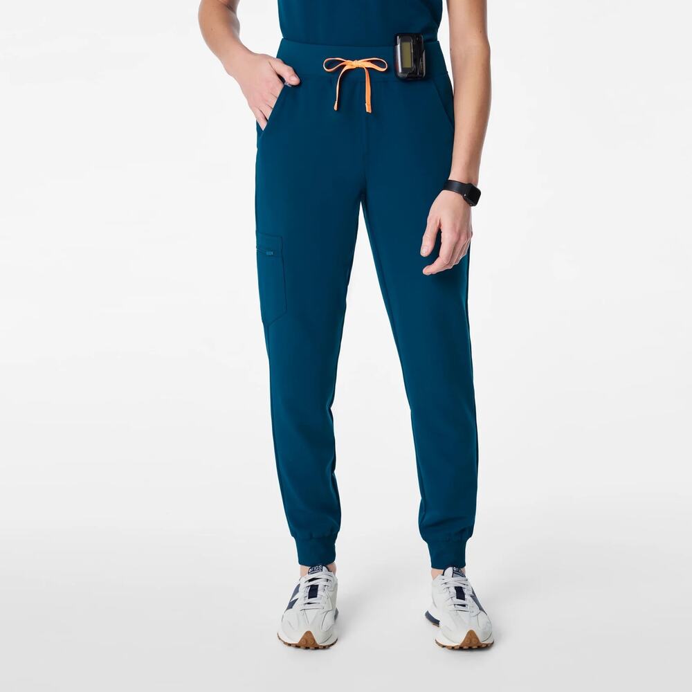 FIGS High Waisted Zamora Jogger Scrub Pants S Petite Deep Reef Limited Edition